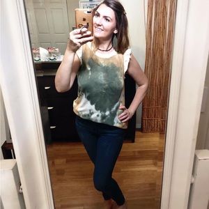 Falling Leaves Textured Tie Dye Top